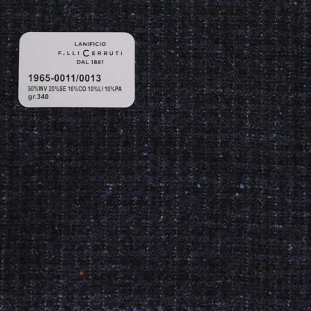 1965-0011-0013 Cerruti Lanificio - Vải Suit 100% Wool - Đen Trơn